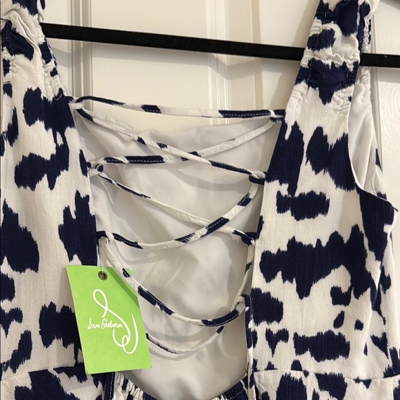 NWT Sam Edelman Ikat Print Square Neck Sleeveless Side Slit Midi Dress sz 12 - Picture 9 of 11